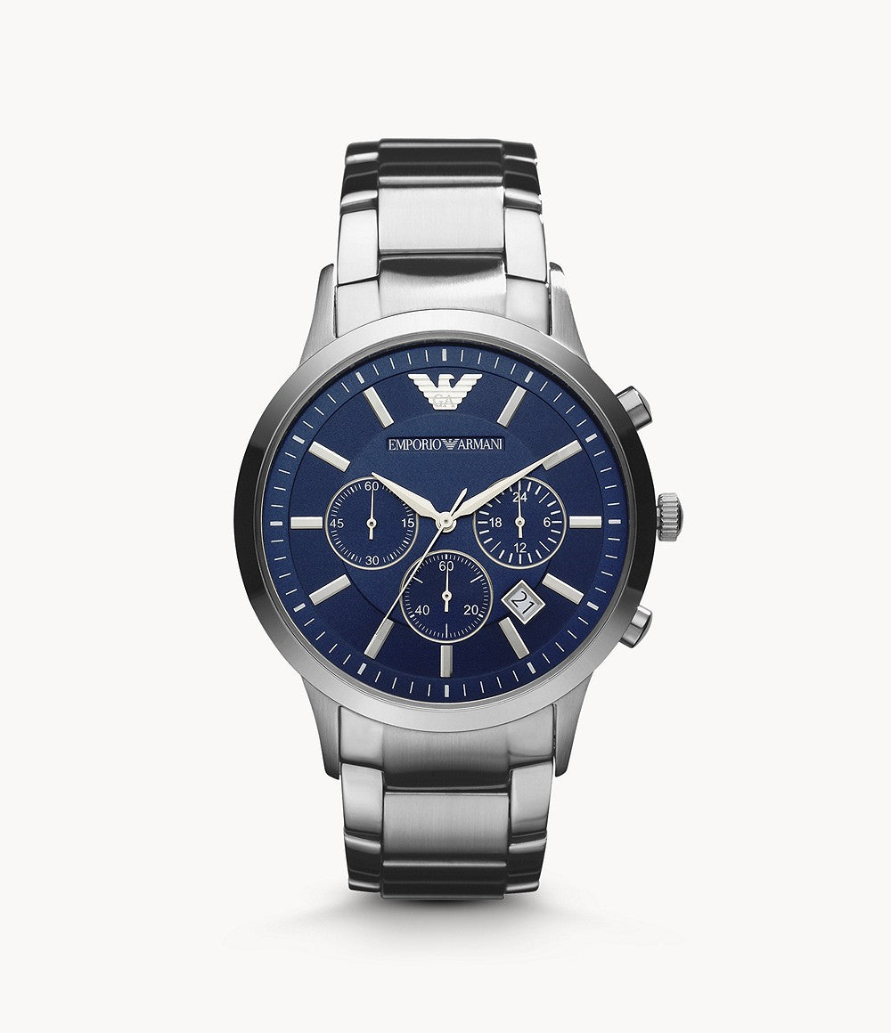 Buy Emporio Armani Men's Chronograph Quartz Stainless Steel Blue Dial 41mm Watch AR2448 in Pakistan
