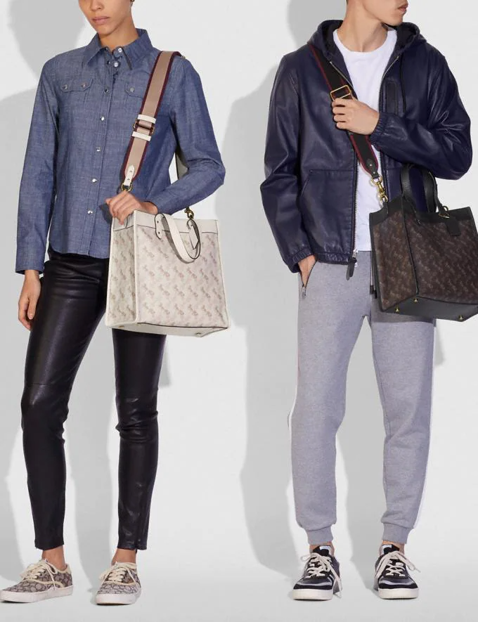Buy Coach Field Tote In Signature Canvas With Horse And Carriage Print Bag Large - Truffle Black in Pakistan