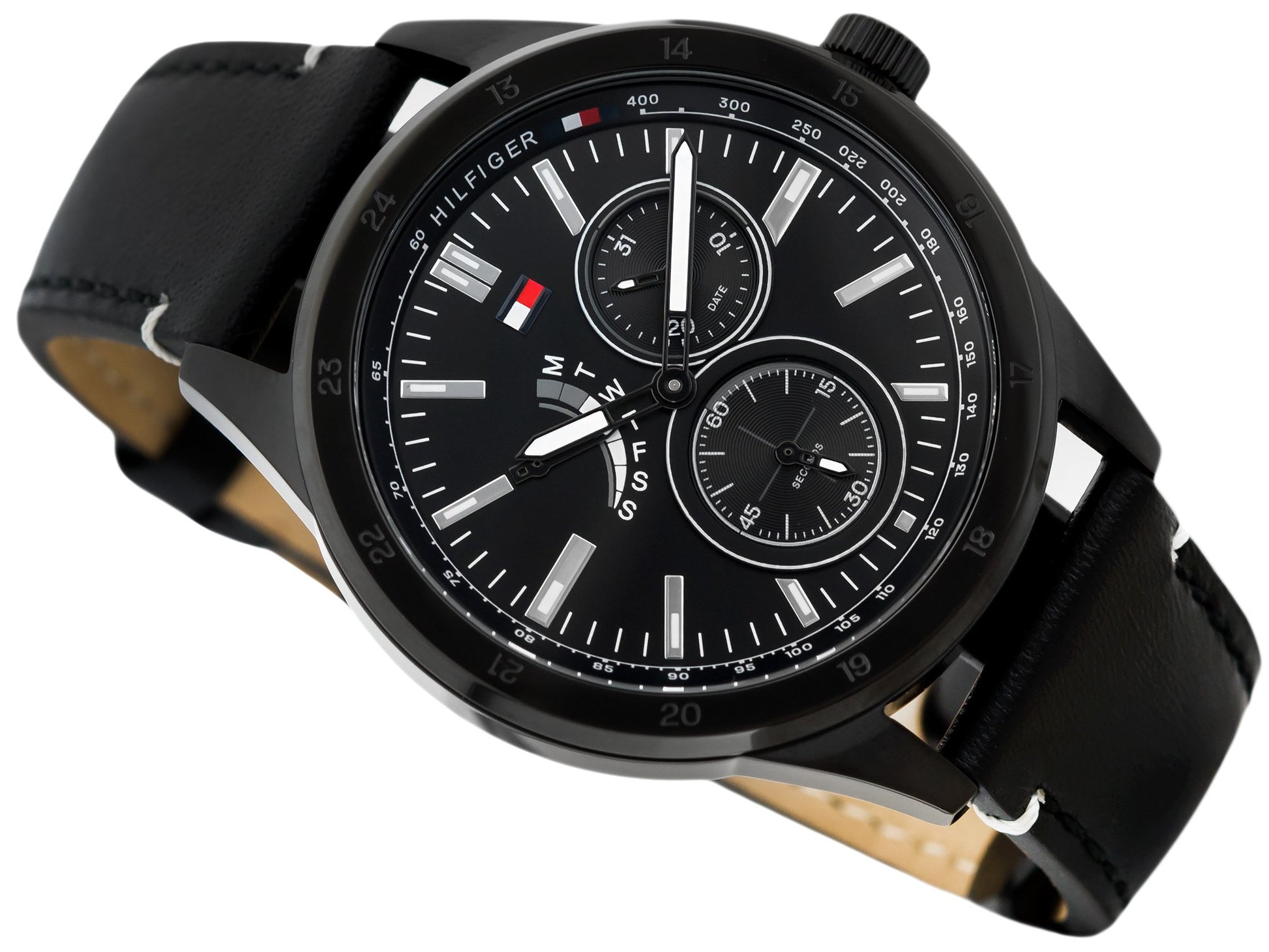 Buy Tommy Hilfiger Quartz Leather Strap Black Dial 44mm Watch for Men - 1791638 in Pakistan