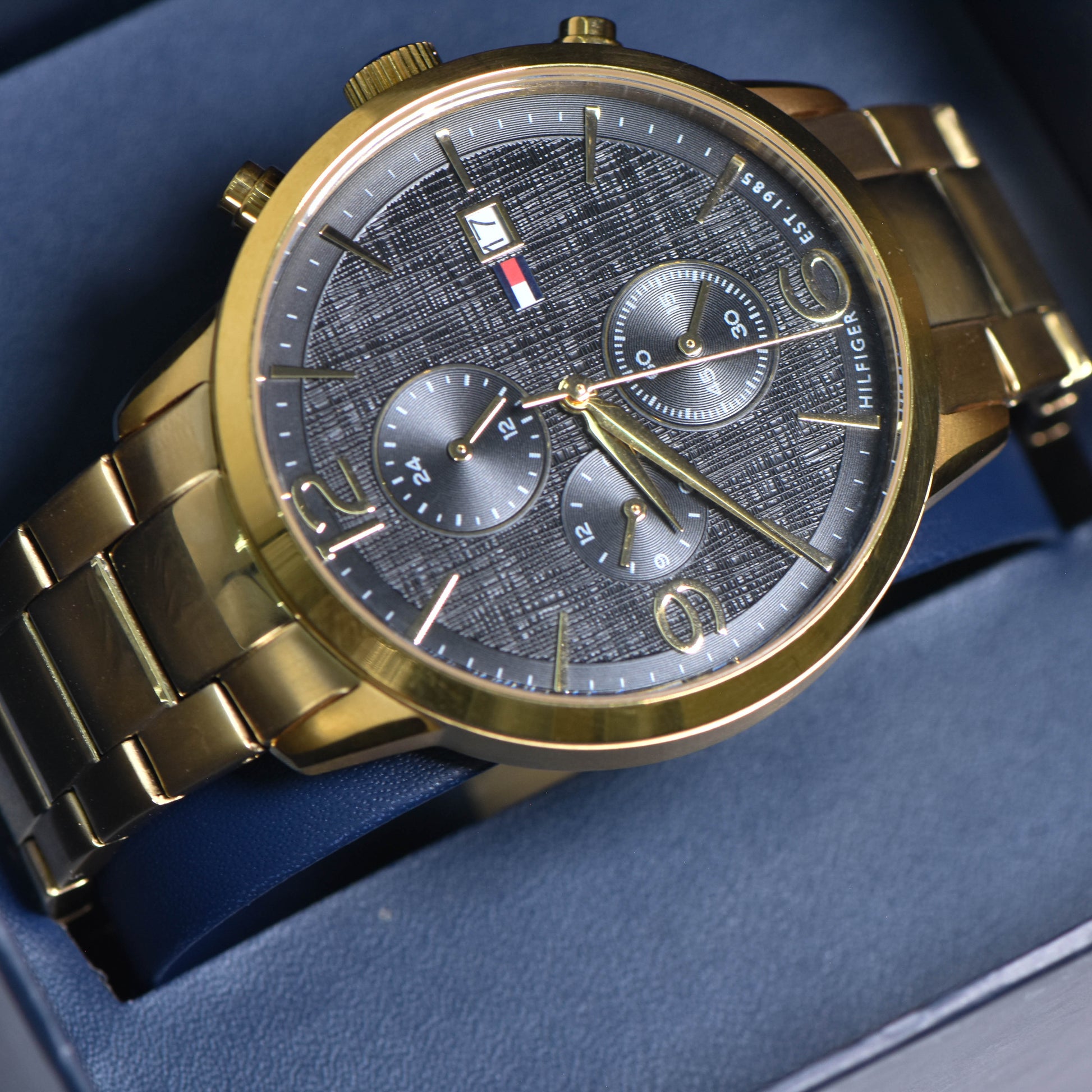 Buy Tommy Hilfiger Quartz Stainless Steel Black Dial 48mm Watch for Men - 1710362 in Pakistan