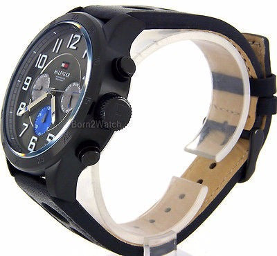 Buy Tommy Hilfiger Quartz Leather Strap Grey Dial 46mm Watch for Men - 1791051 in Pakistan