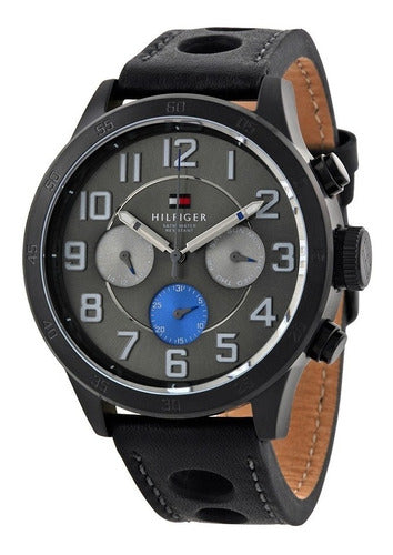 Buy Tommy Hilfiger Quartz Leather Strap Grey Dial 46mm Watch for Men - 1791051 in Pakistan