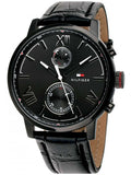 Buy Tommy Hilfiger Quartz Leather Strap Black Dial 44mm Watch for Men - 1791310 in Pakistan
