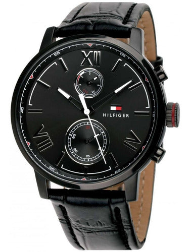 Buy Tommy Hilfiger Quartz Leather Strap Black Dial 44mm Watch for Men - 1791310 in Pakistan
