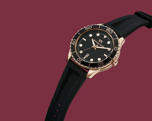 Buy Michael Kors Womens Quartz Runway Silicone Strap Black Dial 40mm Watch - Mk6852 in Pakistan