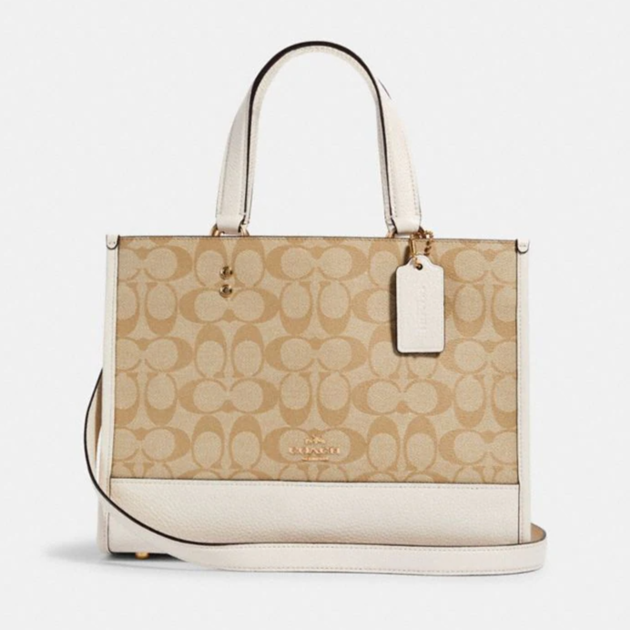 Buy Coach Dempsey Carryall In Signature Jacquard With Stripe And Coach Patch Bag Large - Chalk in Pakistan