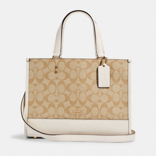 Buy Coach Dempsey Carryall In Signature Jacquard With Stripe And Coach Patch Bag Large - Chalk in Pakistan