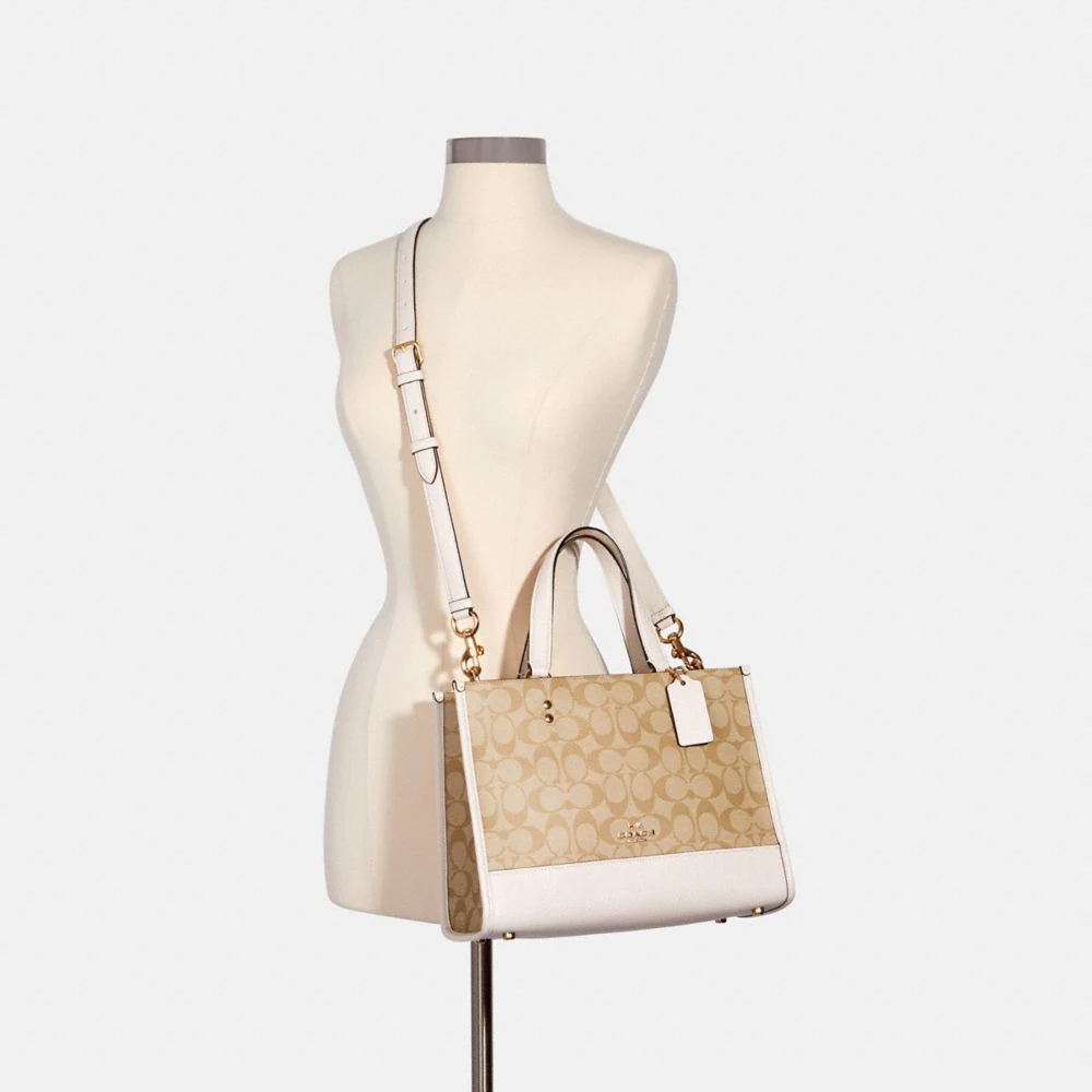 Buy Coach Dempsey Carryall In Signature Jacquard With Stripe And Coach Patch Bag Large - Chalk in Pakistan