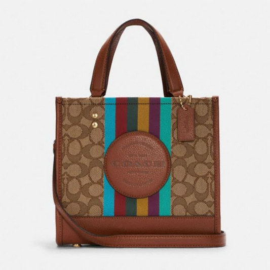 Buy Coach Dempsey Carryall In Signature Jacquard With Stripe And Coach Patch Bag Small - Khaki in Pakistan