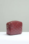 Buy Negative Apparel Mini Quilted Embossed Zip Chain Bag FD - Red in Pakistan