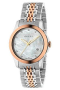Buy Gucci Women's Swiss Made Quartz Stainless Steel Mother of Pearl Dial 27mm Watch YA126514 in Pakistan