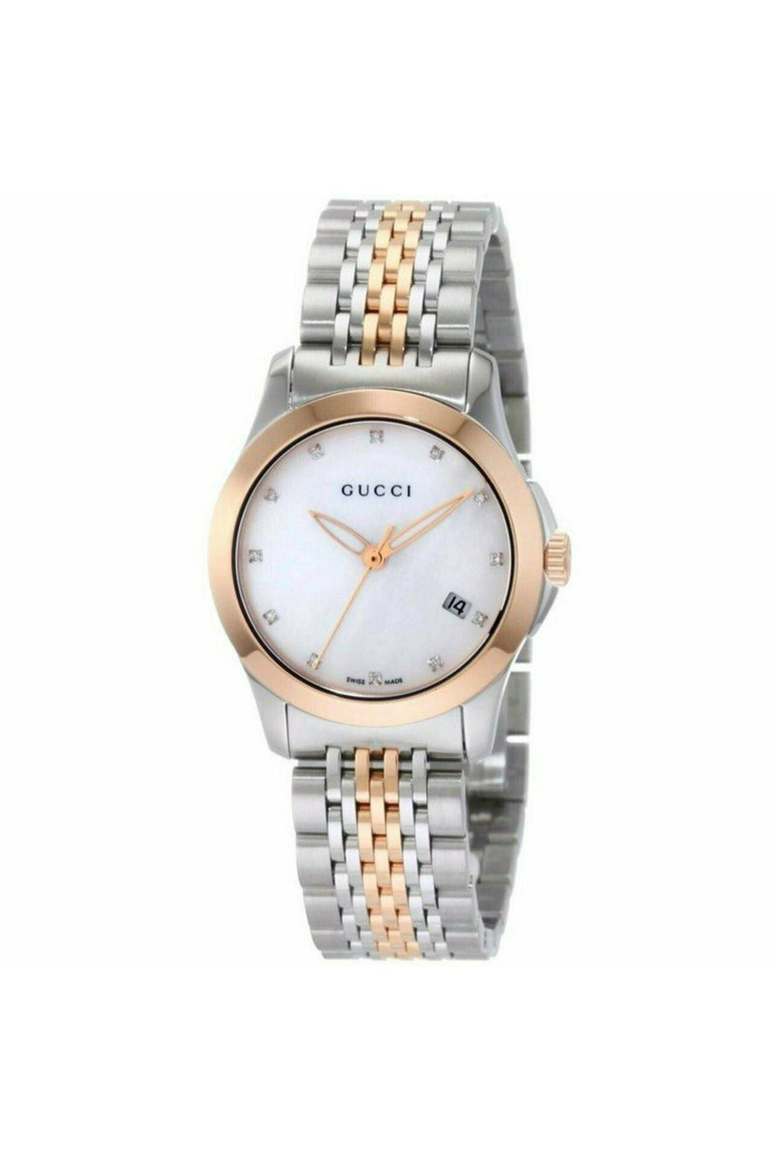 Buy Gucci Women's Swiss Made Quartz Stainless Steel Mother of Pearl Dial 27mm Watch YA126514 in Pakistan