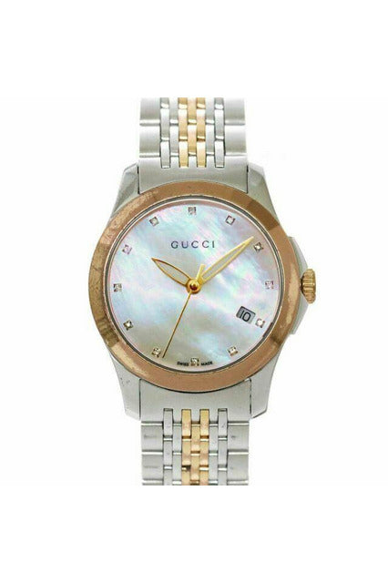Buy Gucci Women's Swiss Made Quartz Stainless Steel Mother of Pearl Dial 27mm Watch YA126514 in Pakistan