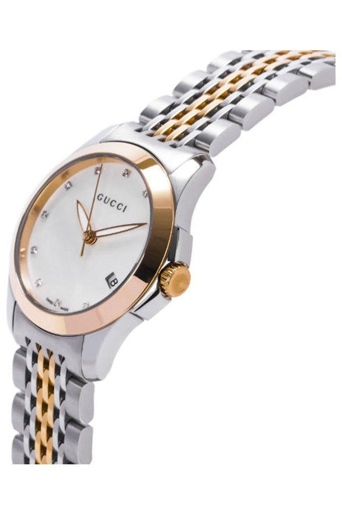 Buy Gucci Women's Swiss Made Quartz Stainless Steel Mother of Pearl Dial 27mm Watch YA126514 in Pakistan