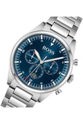 Buy Hugo Boss Mens Quartz Pioneer Silver Stainless Steel Blue Dial 44mm Watch - 1513867 in Pakistan