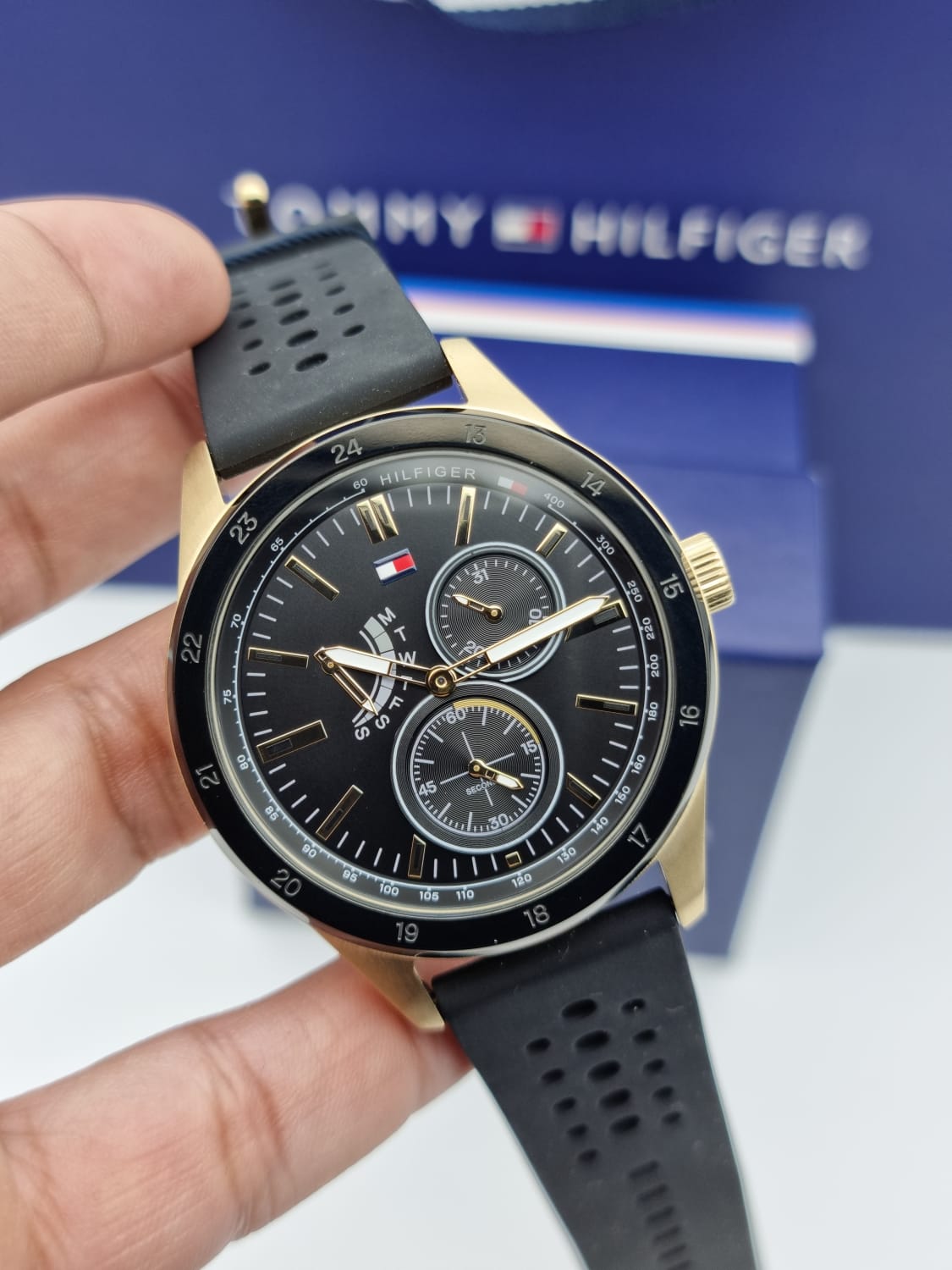 Buy Tommy Hilfiger Quartz Black Silicone Strap Black Dial 44mm Watch for Men - 1791636 in Pakistan