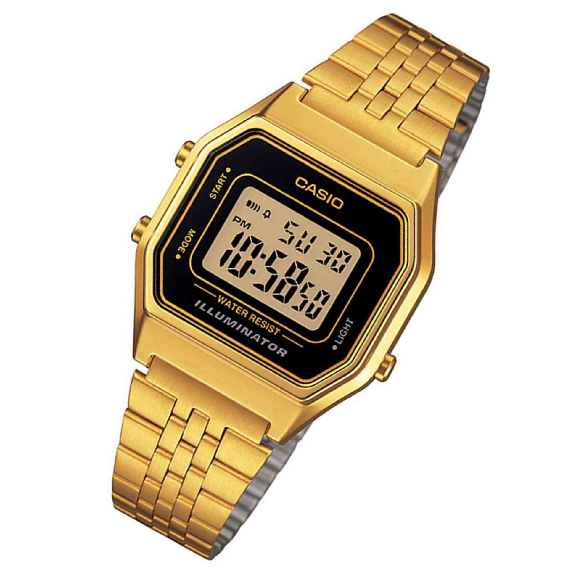 Buy Casio Ladies Mid-Size Gold Tone Digital Retro Watch - LA-680WGA-1D in Pakistan