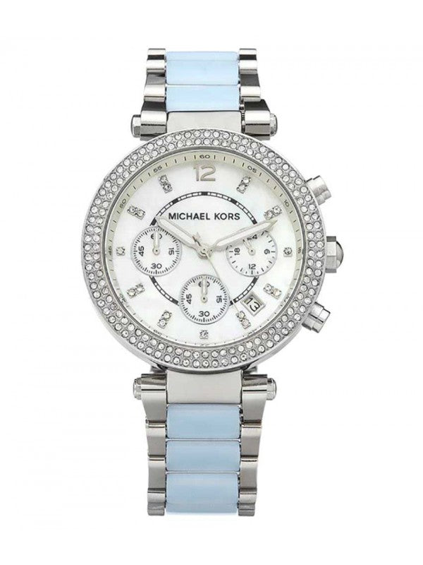Buy Michael Kors Parker Mother of Pearl Dial Light Blue Strap Ladies Watch - MK6138 in Pakistan