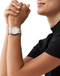 Buy Michael Kors Womens Quartz Chronograph Ritz Two Tone Stainless Steel White Dial 37mm Watch - Mk6474 in Pakistan