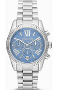 Buy Michael Kors Womens Quartz Lexington Silver Stainless Steel Blue Dial 38mm Watch - Mk7215 in Pakistan