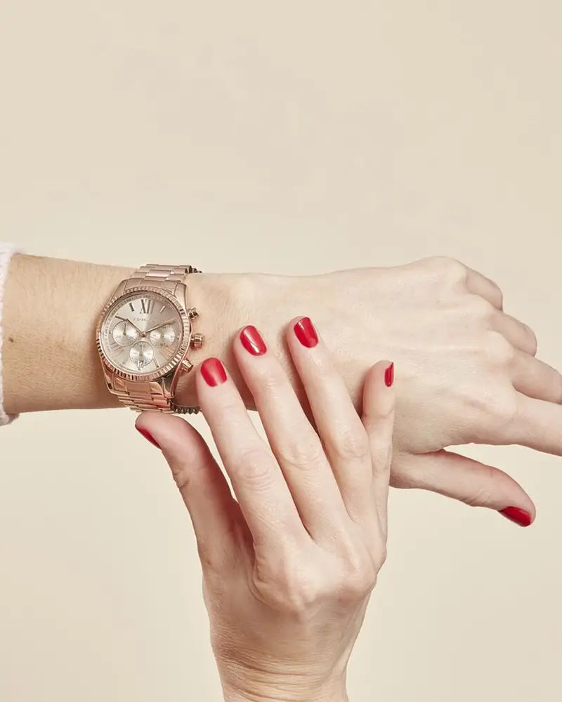 Buy Michael Kors Womens Quartz Lexington Rose Gold Stainless Steel Grey Dial 38mm Watch - Mk7217 in Pakistan