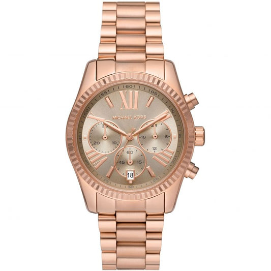 Buy Michael Kors Womens Quartz Lexington Rose Gold Stainless Steel Grey Dial 38mm Watch - Mk7217 in Pakistan