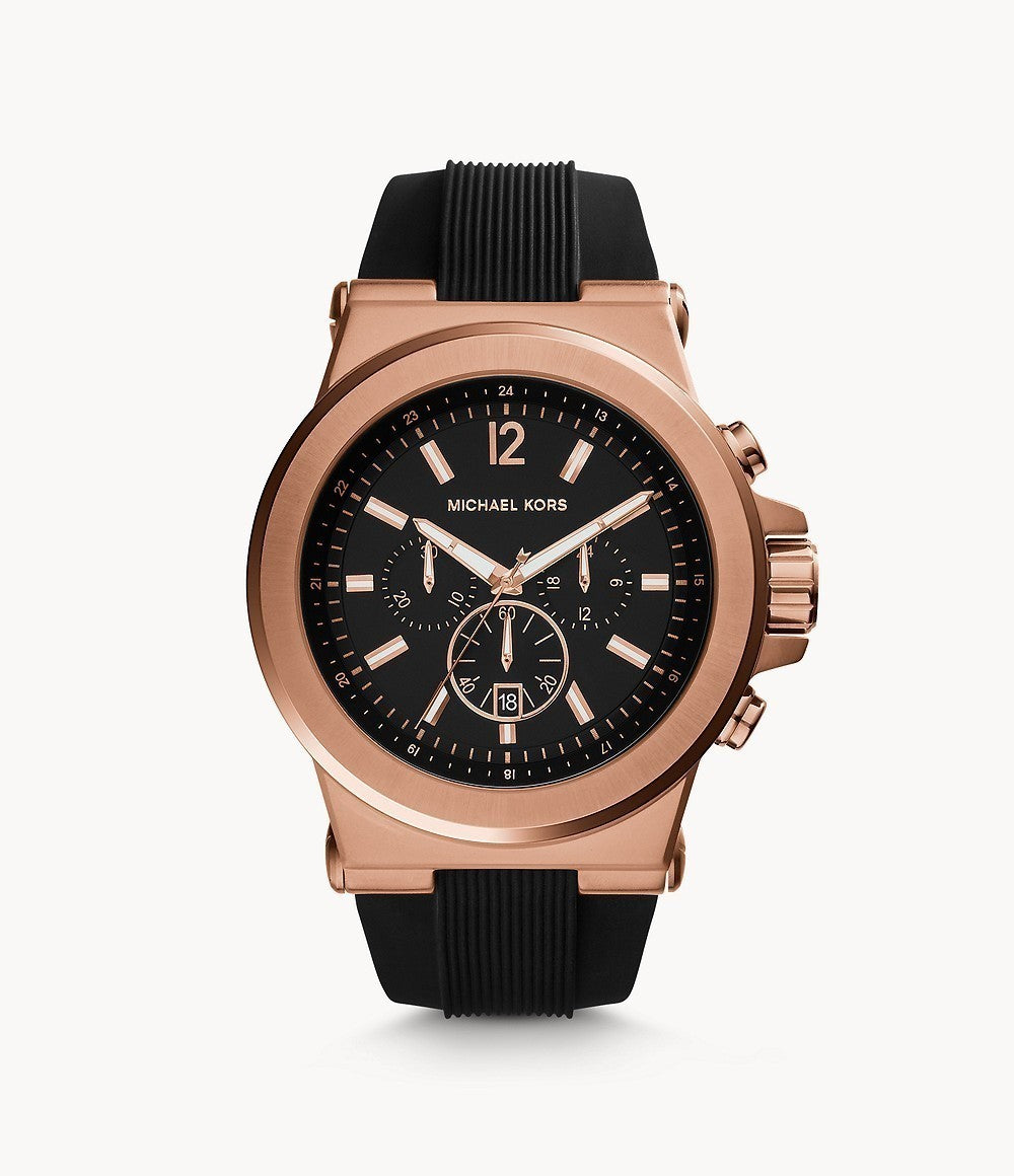 Buy Michael Kors Men’s Chronograph Silicone Strap Black Dial 45mm Watch - MK8184 in Pakistan