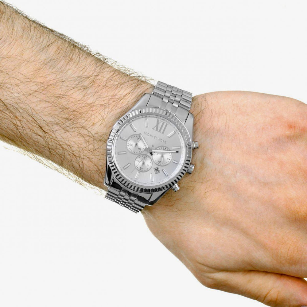 Buy Michael Kors Men’s Chronograph Quartz Stainless Steel Silver Dial 45mm Watch - MK8405 in Pakistan