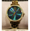 Buy Michael Kors Women’s Quartz Gold Stainless Steel Blue Peacock Motif Dial 36mm Watch - MK3946 in Pakistan