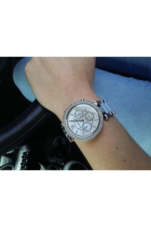 Buy Michael Kors Parker Mother of Pearl Dial Light Blue Strap Ladies Watch - MK6138 in Pakistan