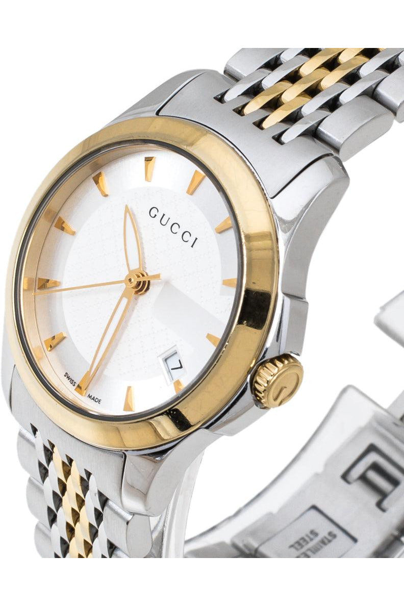 Buy Gucci Women's Swiss Made Quartz Stainless Steel Mother of Pearl Dial 27mm Watch YA126514 in Pakistan