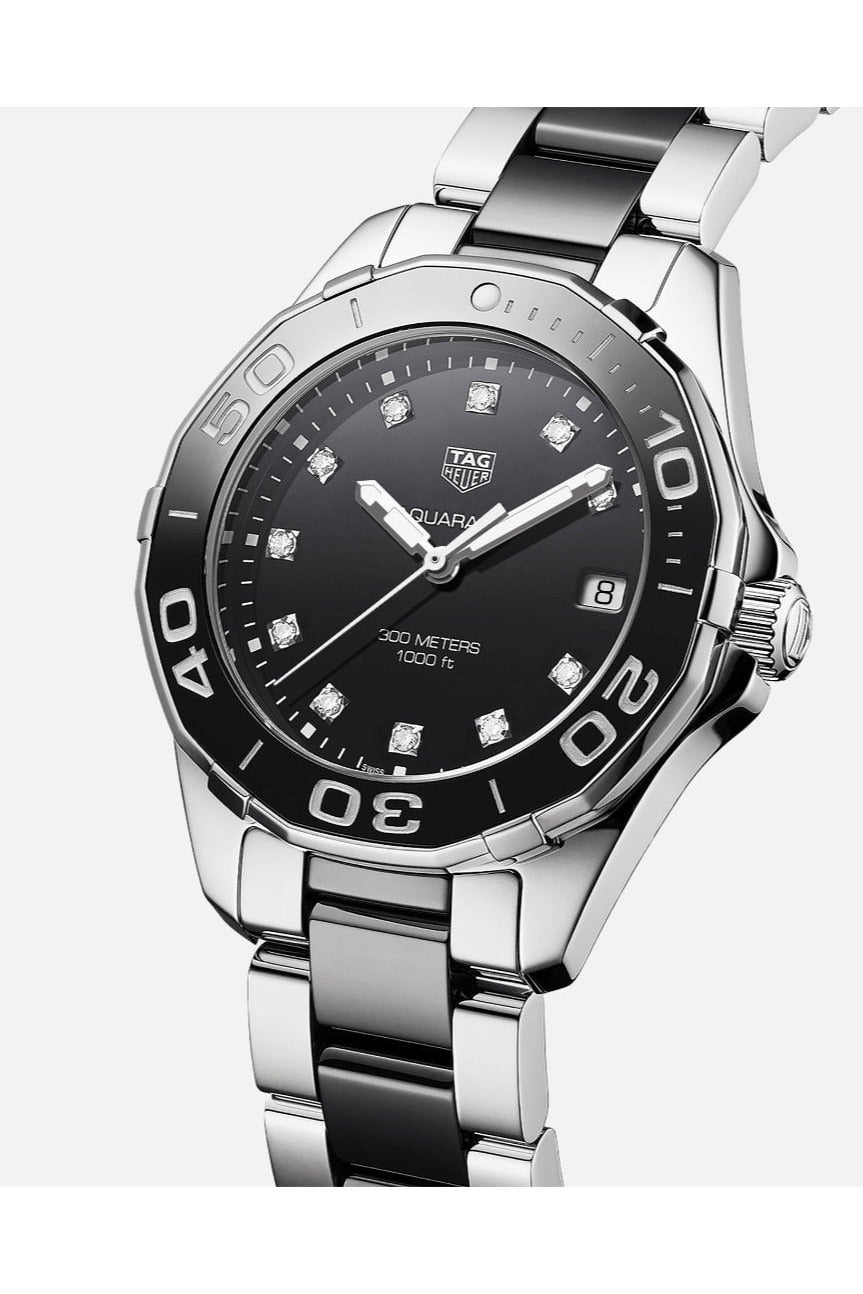 Buy Tag Heuer Aquaracer Quartz Black Dial Two Tone Steel Strap Watch for Women - WAY131C.BA0913 in Pakistan