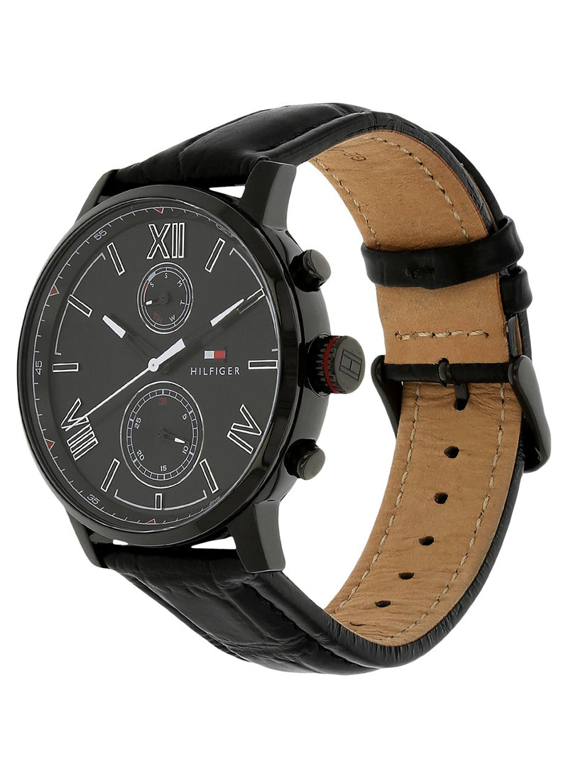 Buy Tommy Hilfiger Quartz Leather Strap Black Dial 44mm Watch for Men - 1791310 in Pakistan