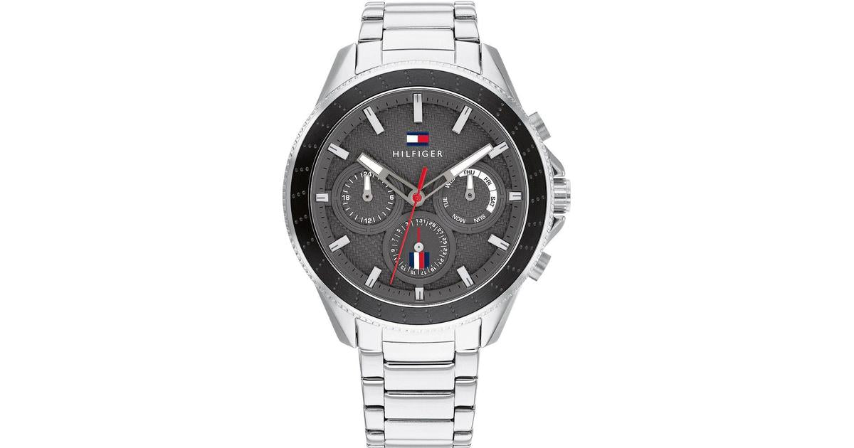 Buy Tommy Hilfiger Mens Quartz Silver Stainless Steel Grey Dial 45mm Watch - 1791857 in Pakistan