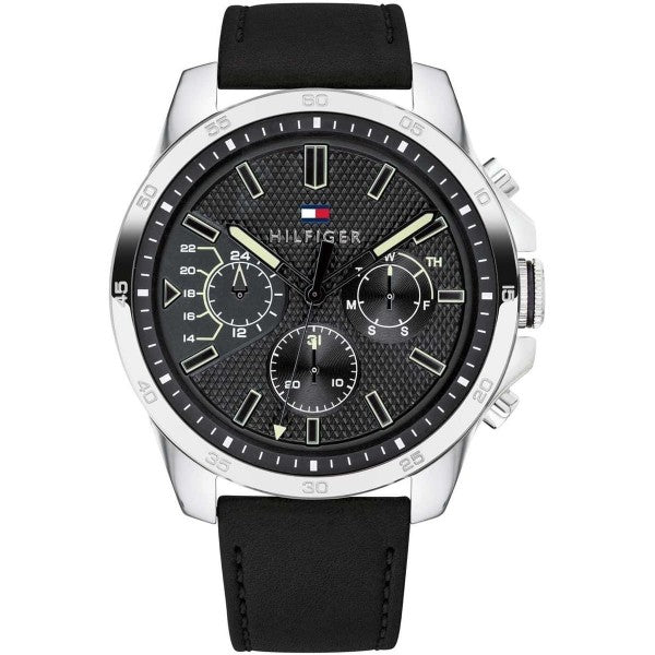 Buy Tommy Hilfiger Quartz Leather Strap Black Dial 46mm Watch for Men - 1791563 in Pakistan