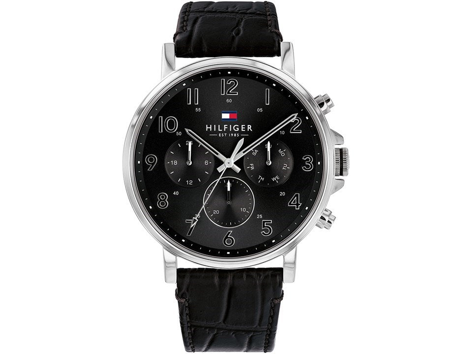 Buy Tommy Hilfiger Quartz Leather Strap Black Dial 46mm Watch for Men - 1710381 in Pakistan