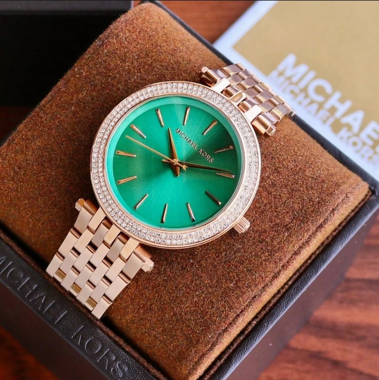 Buy Michael Kors Ladies Watch Green Dial Rose Gold Stainless Steel - MK3552 in Pakistan