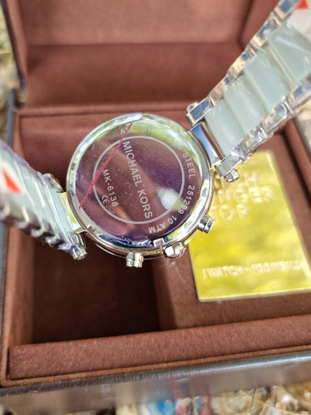 Buy Michael Kors Parker Mother of Pearl Dial Light Blue Strap Ladies Watch - MK6138 in Pakistan