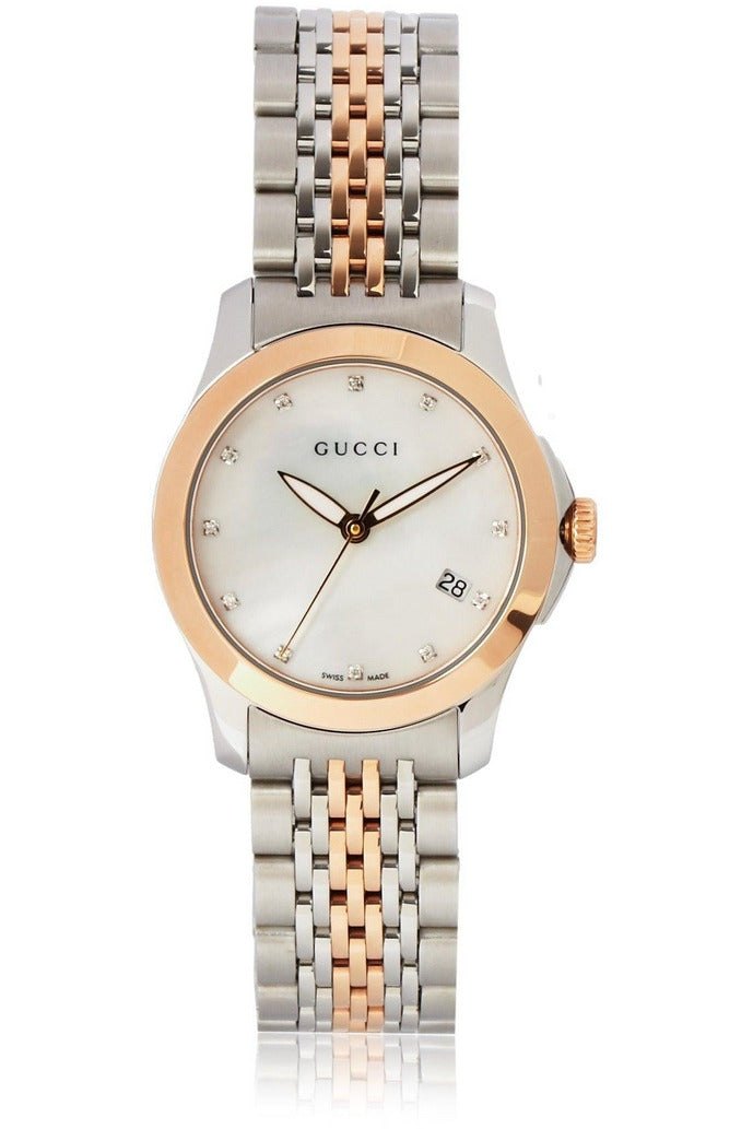 Buy Gucci Women's Swiss Made Quartz Stainless Steel Mother of Pearl Dial 27mm Watch YA126514 in Pakistan