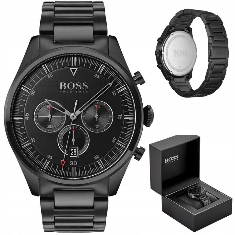Buy Hugo Boss Mens Chronograph Quartz Stainless Steel Black Dial 44mm Watch - 1513714 in Pakistan