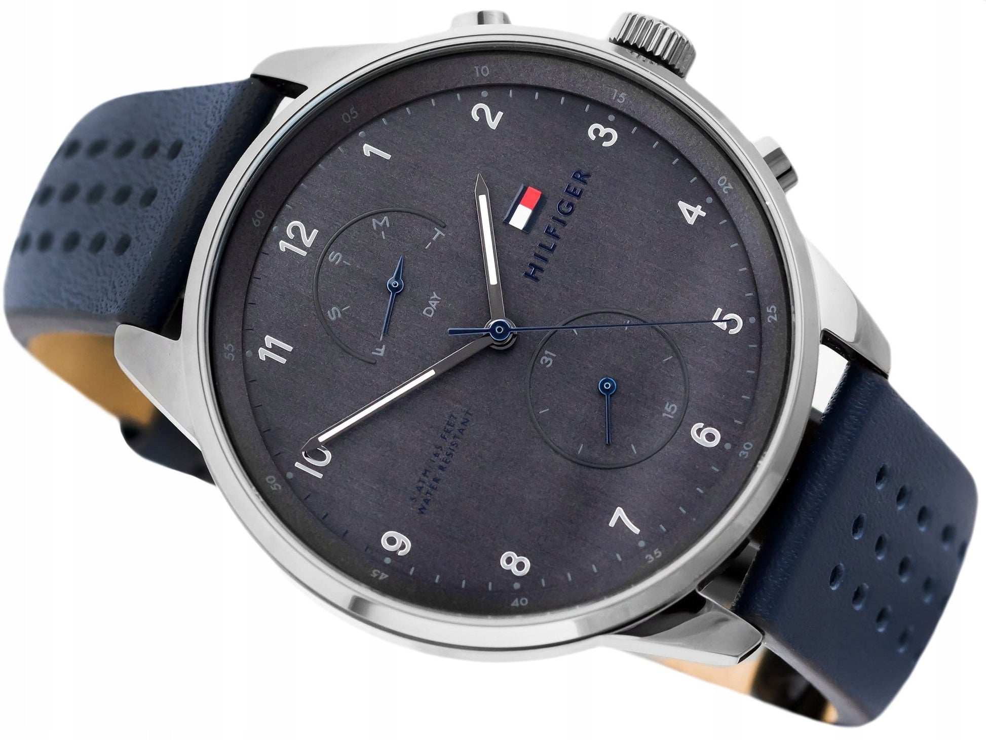 Buy Tommy Hilfiger Quartz Leather Strap Grey Dial 44mm Watch for Men - 1791578 in Pakistan