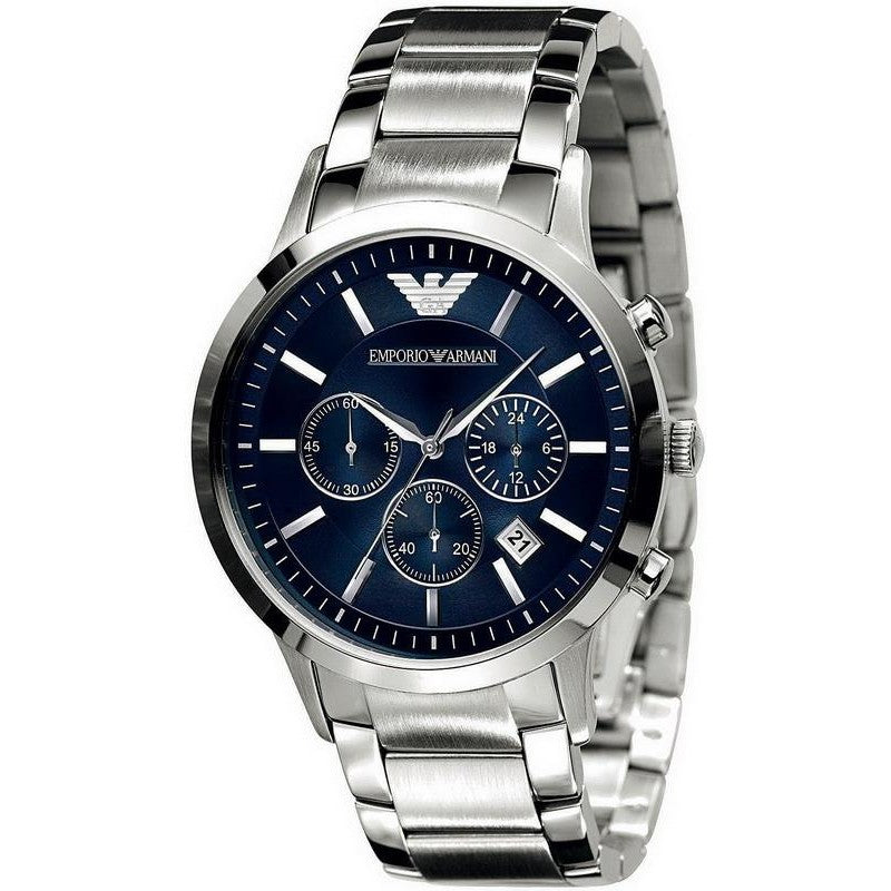 Buy Emporio Armani Men's Chronograph Quartz Stainless Steel Blue Dial 41mm Watch AR2448 in Pakistan