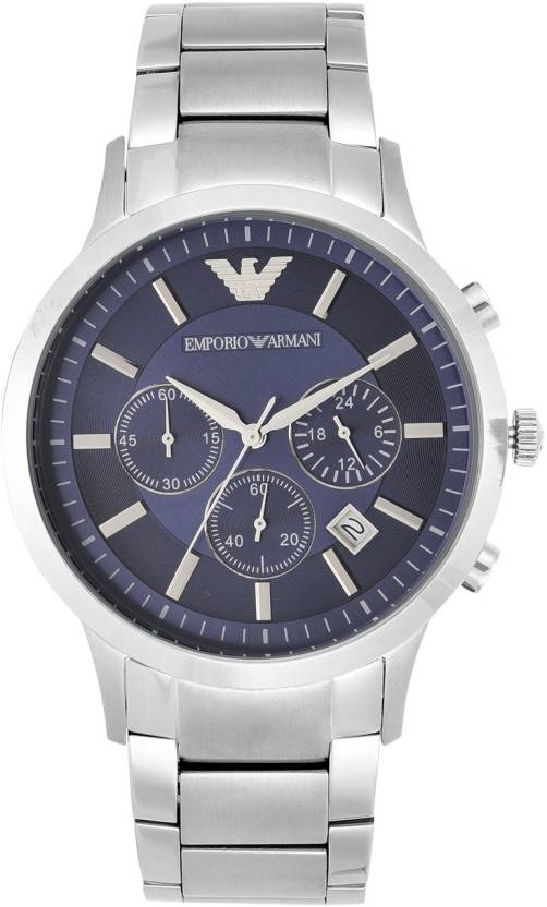 Buy Emporio Armani Men's Chronograph Quartz Stainless Steel Blue Dial 41mm Watch AR2448 in Pakistan