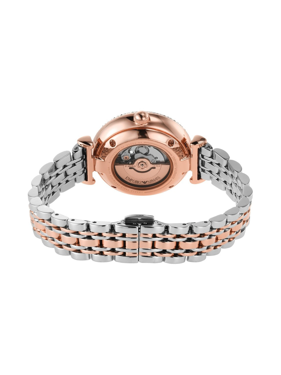 Buy Emporio Armani Women's Automatic Two-tone Stainless Steel Mother of pearl Dial 34mm Watch AR60049 in Pakistan