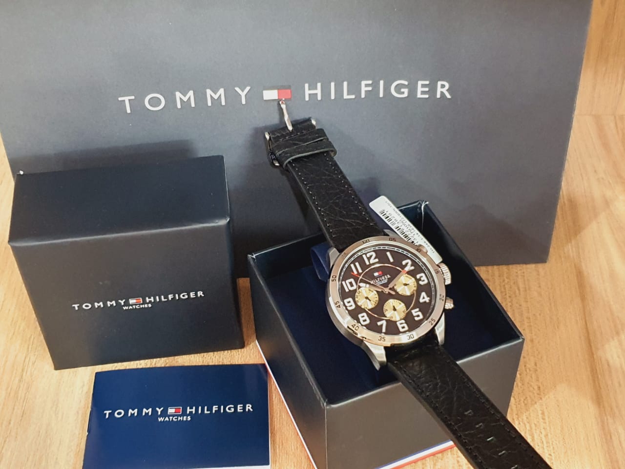 Buy Tommy Hilfiger Quartz Leather Strap Black Dial 46mm Watch for Men - 1791050 in Pakistan