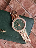 Buy Michael Kors Ladies Watch Green Dial Rose Gold Stainless Steel - MK3552 in Pakistan
