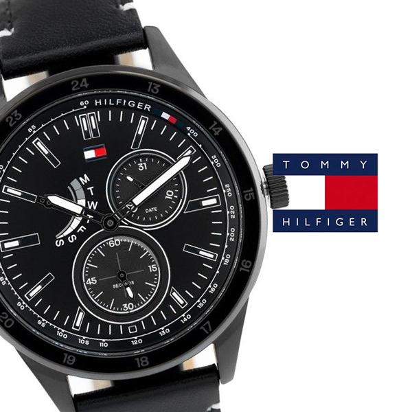 Buy Tommy Hilfiger Quartz Leather Strap Black Dial 44mm Watch for Men - 1791638 in Pakistan