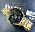 Buy Hugo Boss Mens Chronograph Champion Gold Stainless Steel Black Dial 44mm Watch - 1513848 in Pakistan