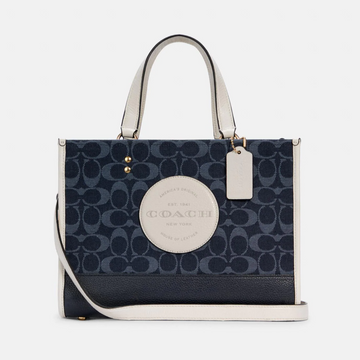 Buy Coach Dempsey Carryall In Signature Jacquard With Stripe And Coach Patch Bag Large - Denim Blue in Pakistan