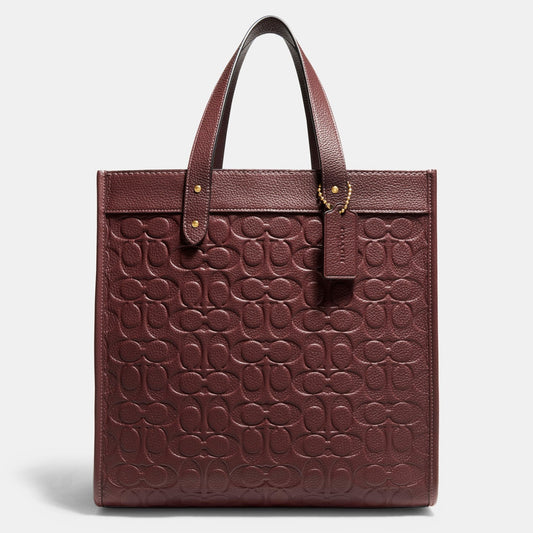 Buy Coach Field Tote In Signature Leather Bag Large - Wine in Pakistan